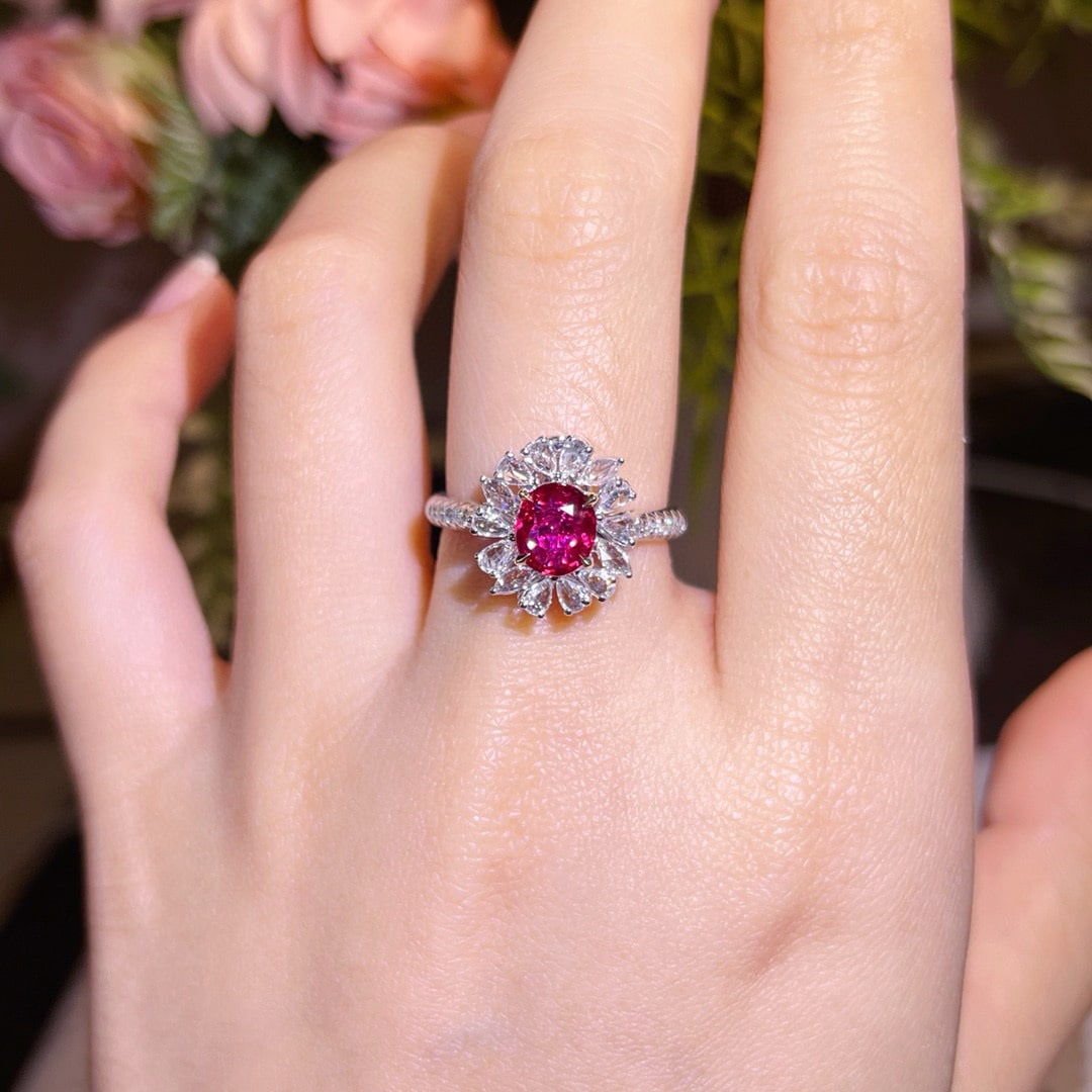 14k Gold 1.57 Ctw Natural Ruby & Diamond Ring/pendant( Without Chain ) - 3