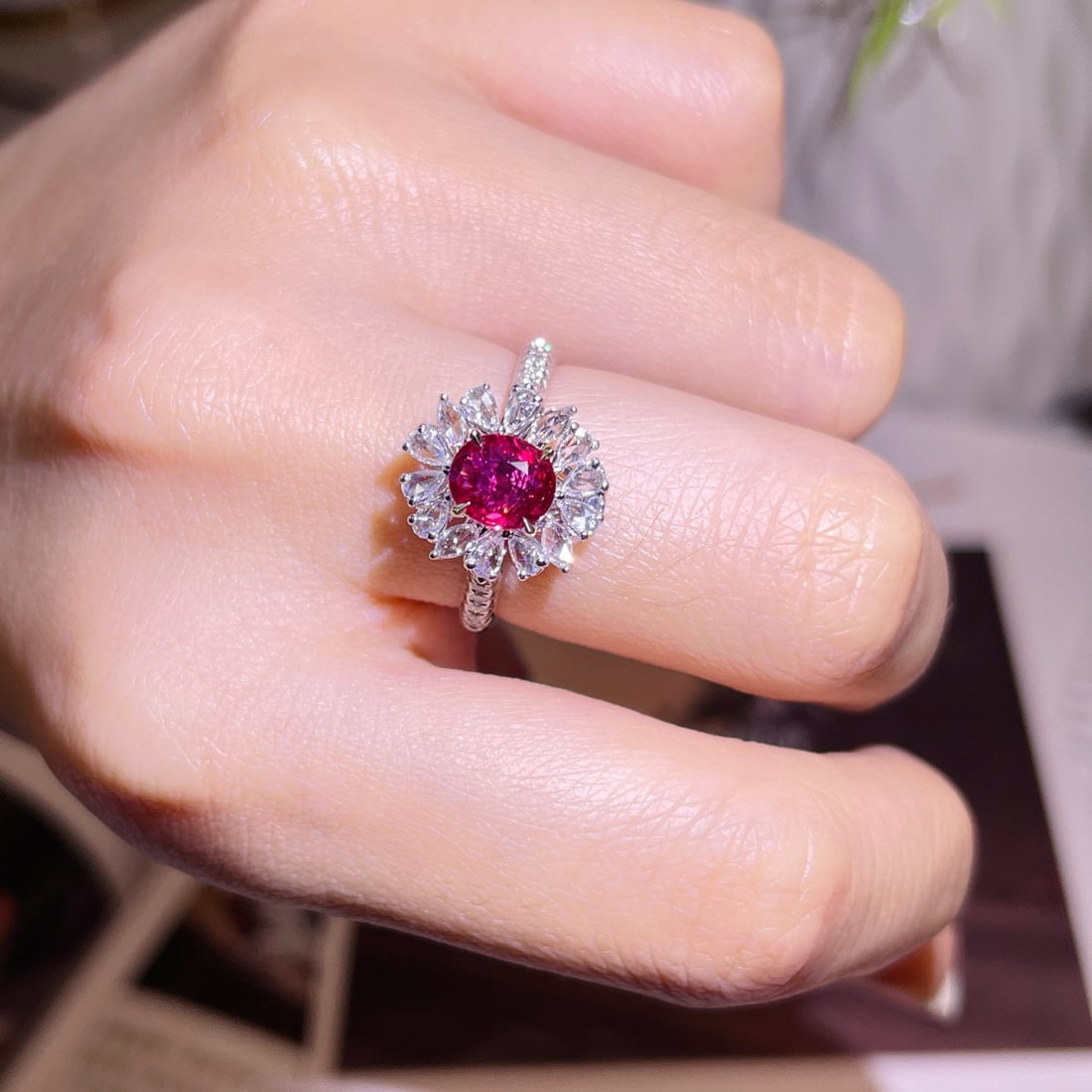 14k Gold 1.57 Ctw Natural Ruby & Diamond Ring/pendant( Without Chain ) - 4