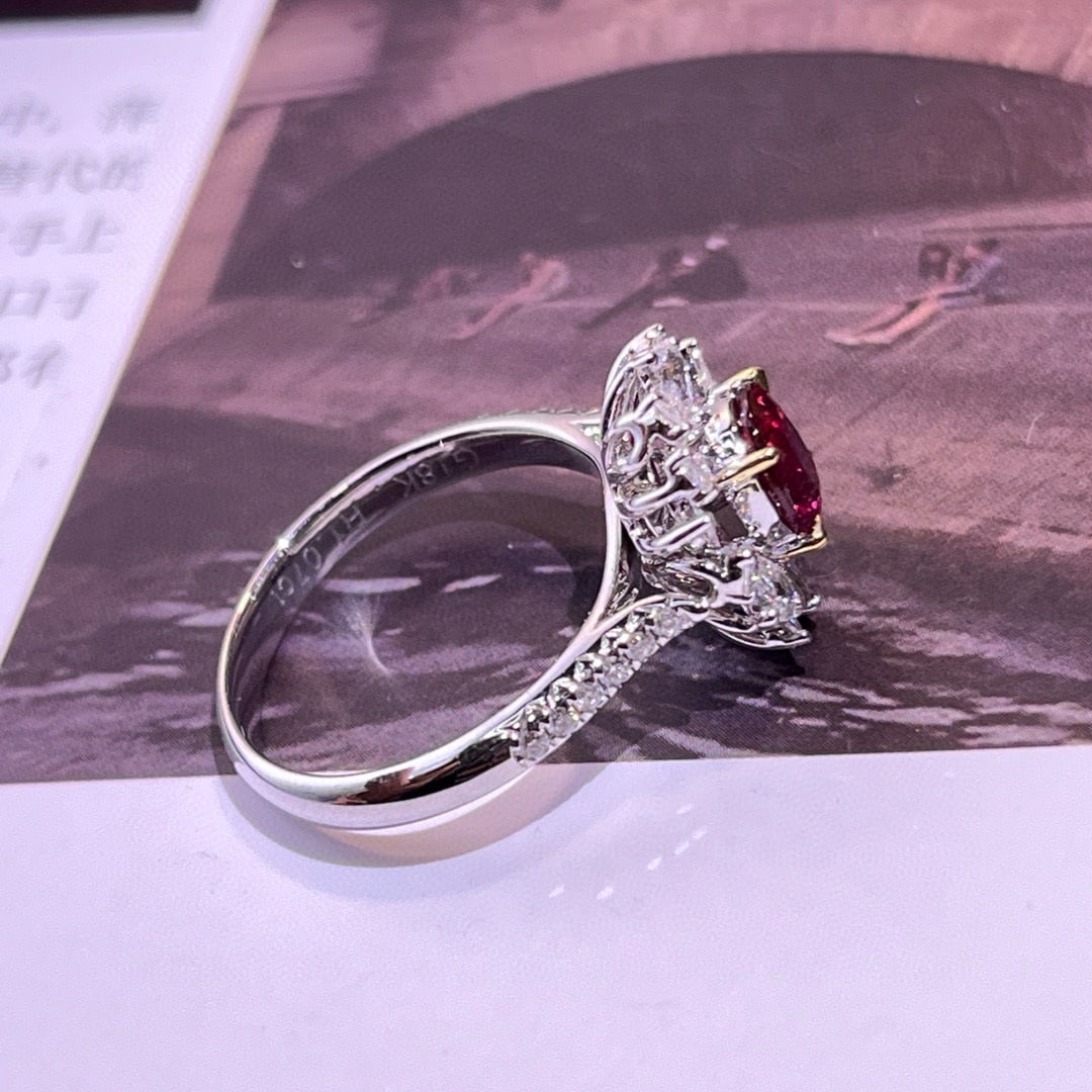 14k Gold 1.57 Ctw Natural Ruby & Diamond Ring/pendant( Without Chain ) - 5