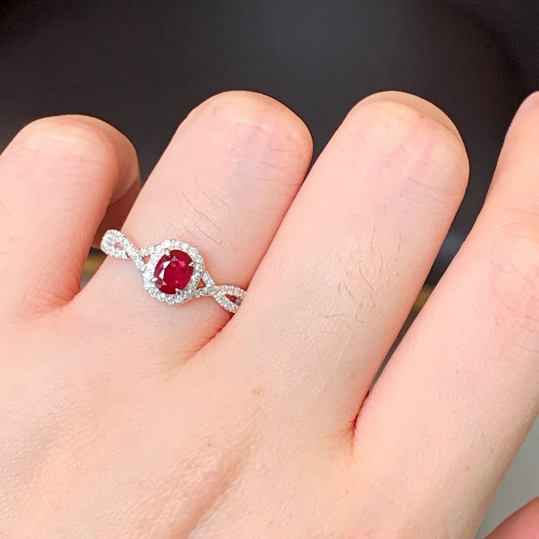 14k Gold 0.87 Ctw Natural Ruby & Diamond Ring - 5