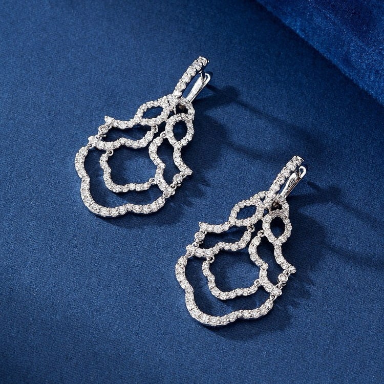 14k Gold 1.84 Ct Natural H Diamond Earrings - 2
