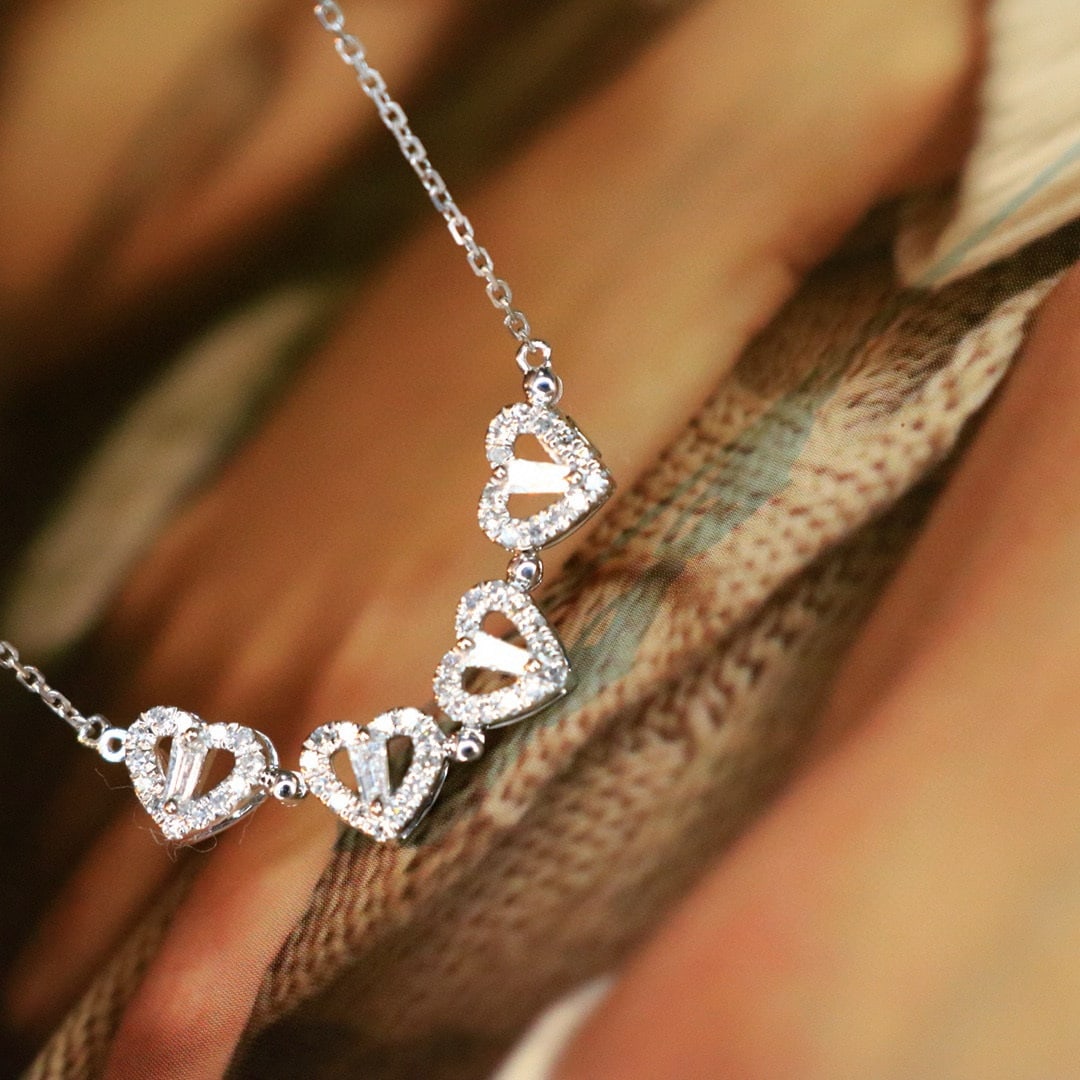 14k Gold 0.25 Ct Natural H Diamond Necklace - 2