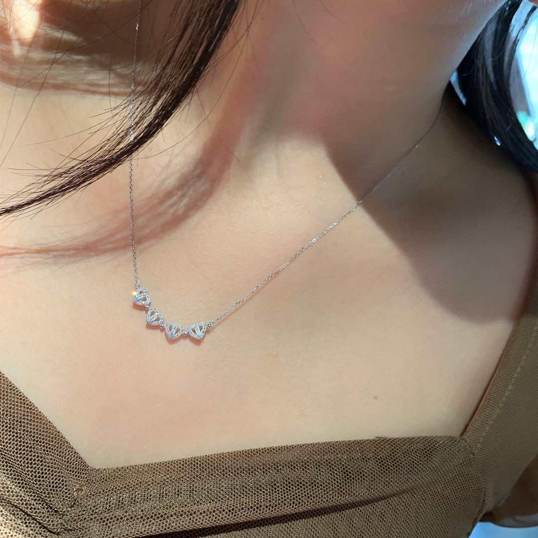 14k Gold 0.25 Ct Natural H Diamond Necklace - 4