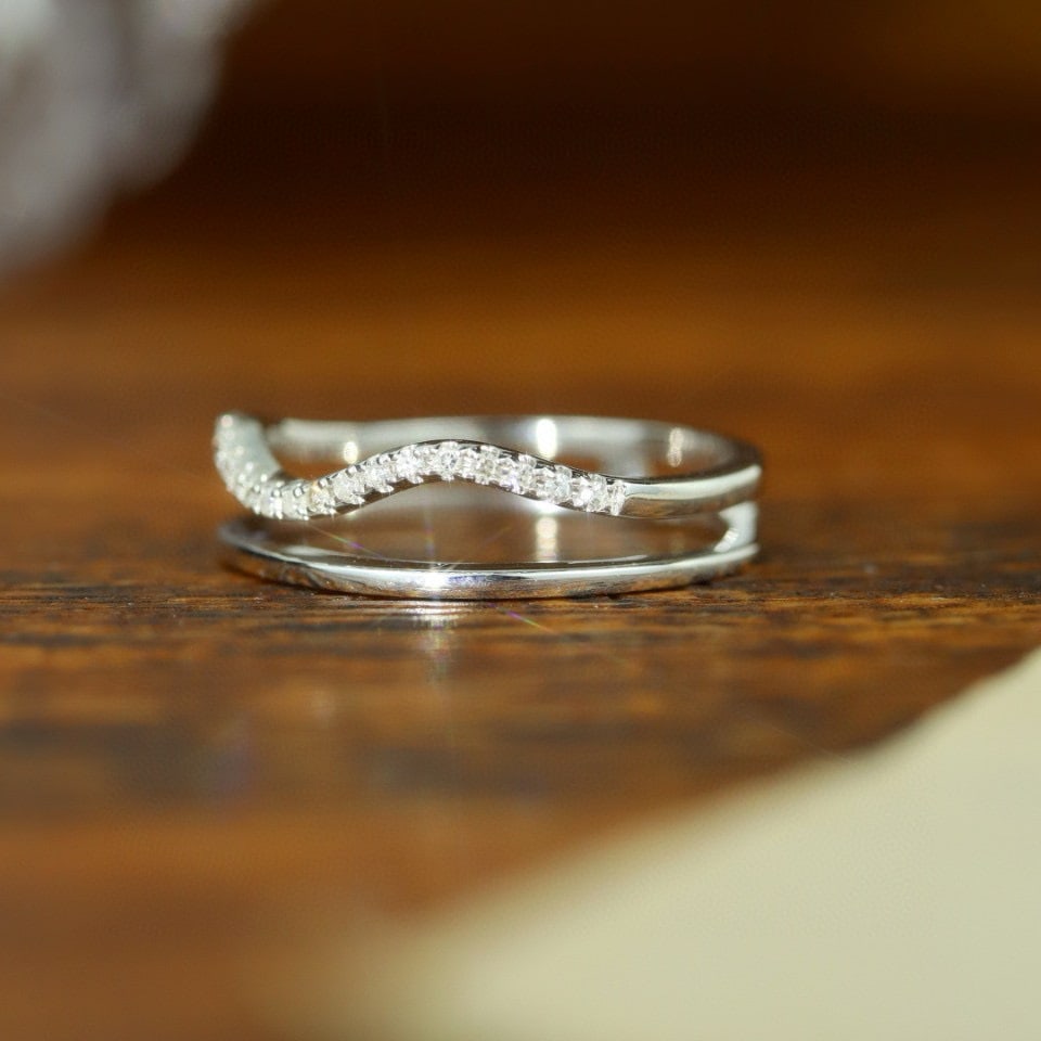 14k Gold 0.13 Ct Natural H Diamond Ring - 2