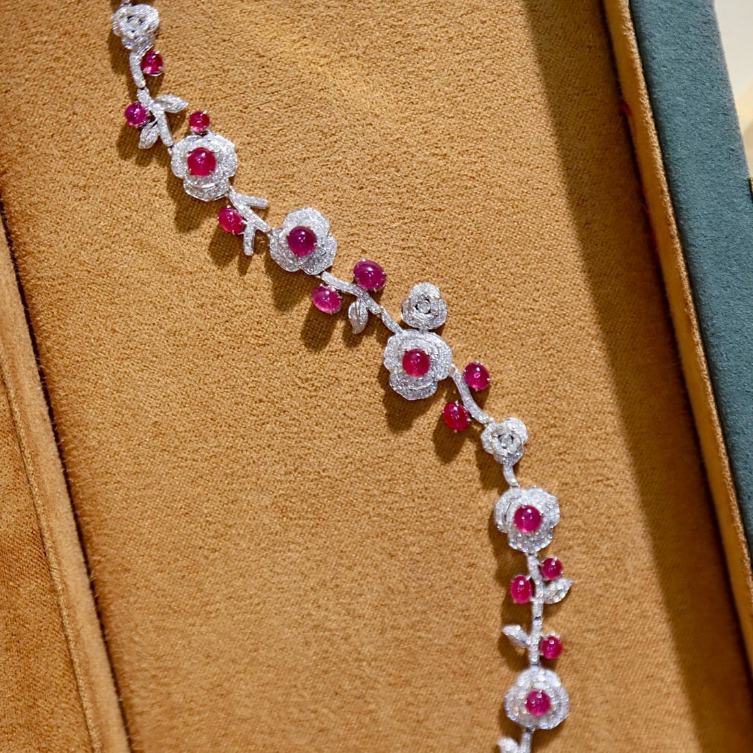 14k Gold 5.98 Ctw Natural Ruby & Diamond Bracelet - 3