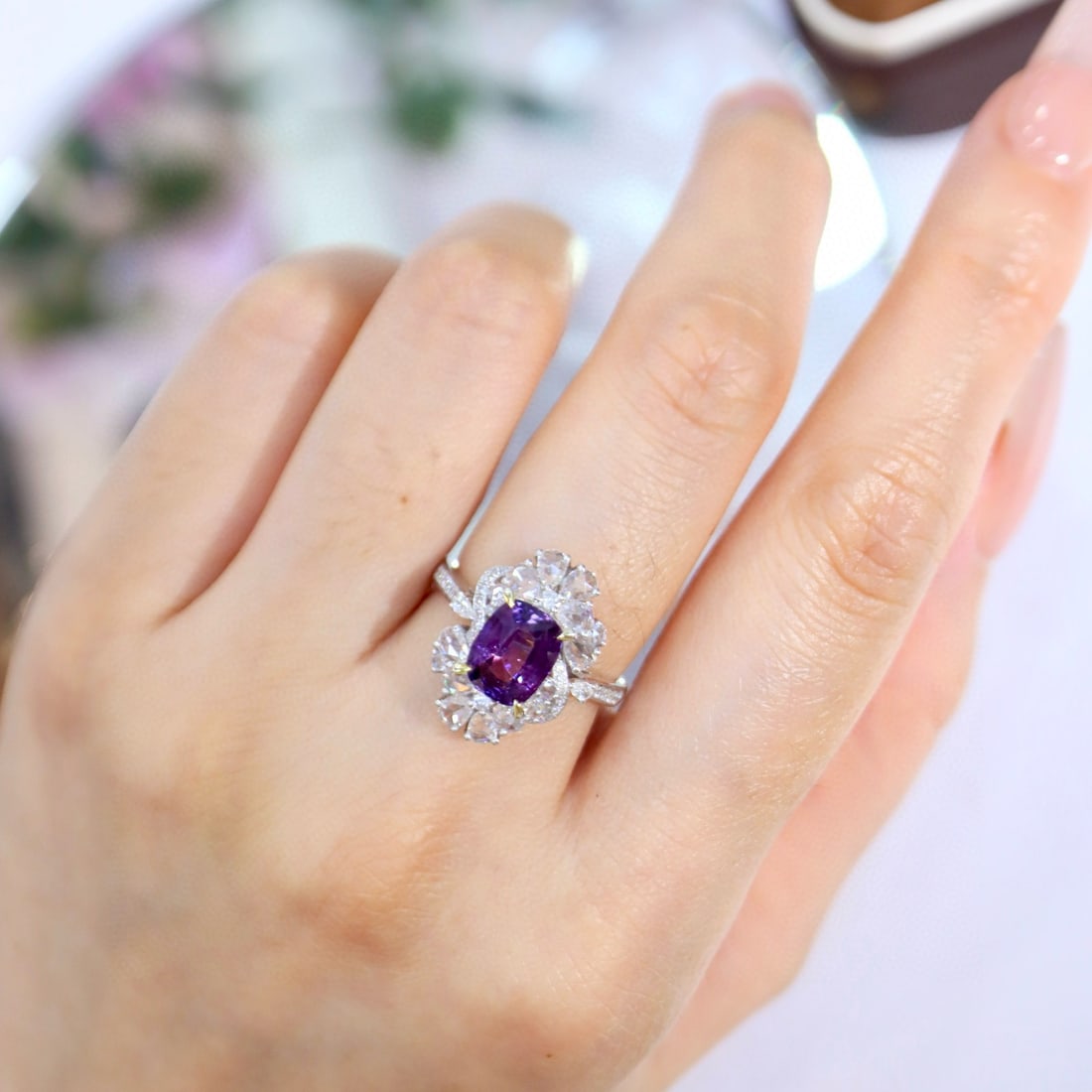 14k Gold 3.38 Ctw Natural Sapphire & Diamond Ring - 2