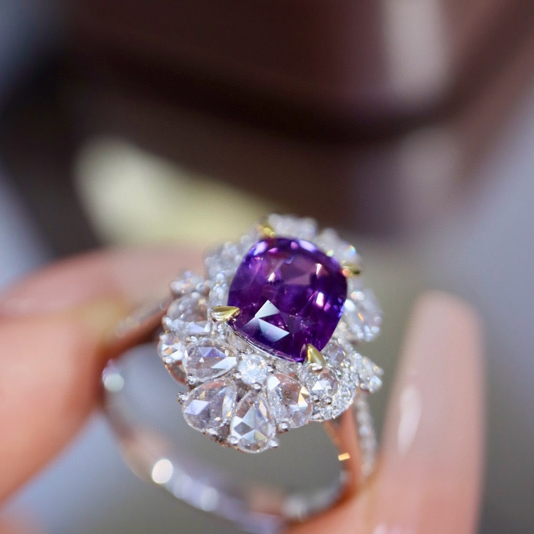 14k Gold 3.38 Ctw Natural Sapphire & Diamond Ring - 5