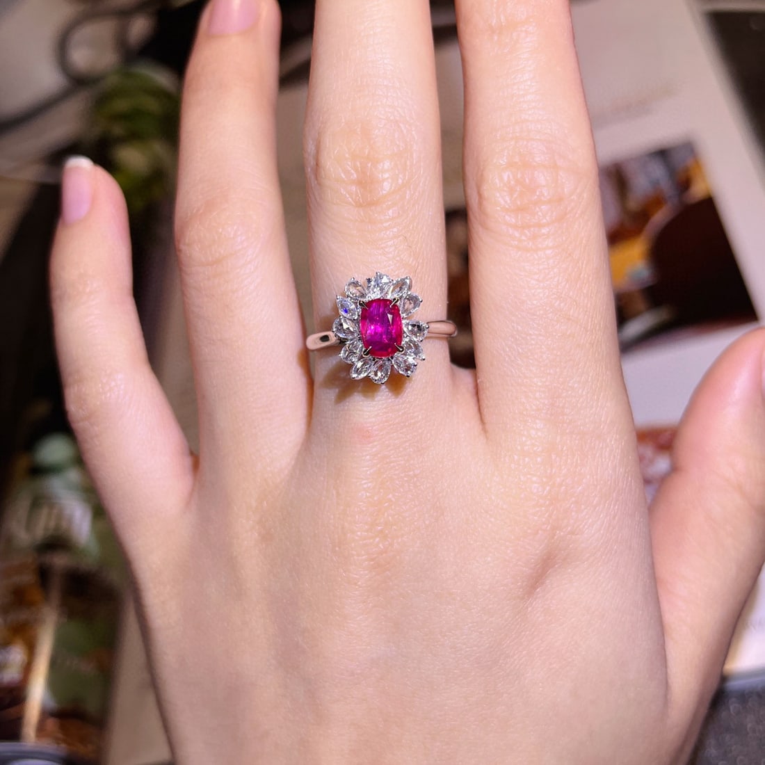 14k Gold 1.42 Ctw Natural Ruby & Diamond Ring/pendant( Without Chain ) - 2