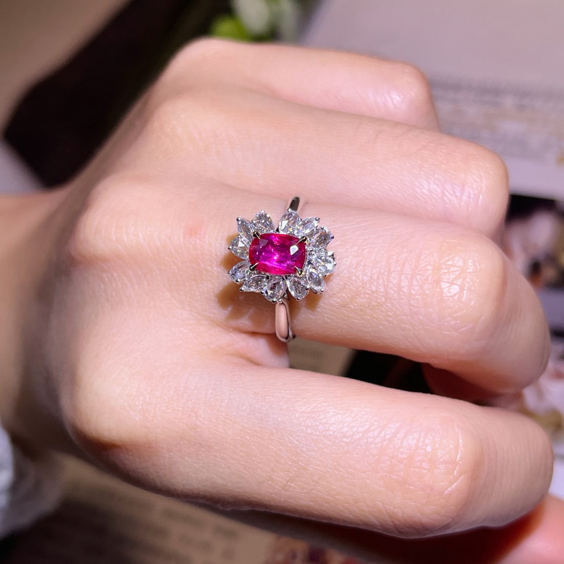 14k Gold 1.42 Ctw Natural Ruby & Diamond Ring/pendant( Without Chain ) - 4