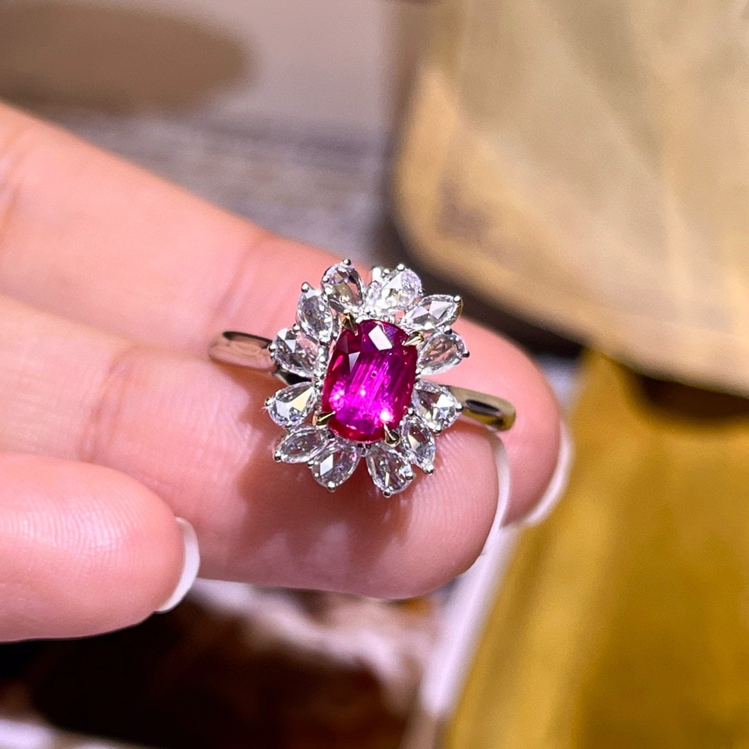 14k Gold 1.42 Ctw Natural Ruby & Diamond Ring/pendant( Without Chain ) - 6