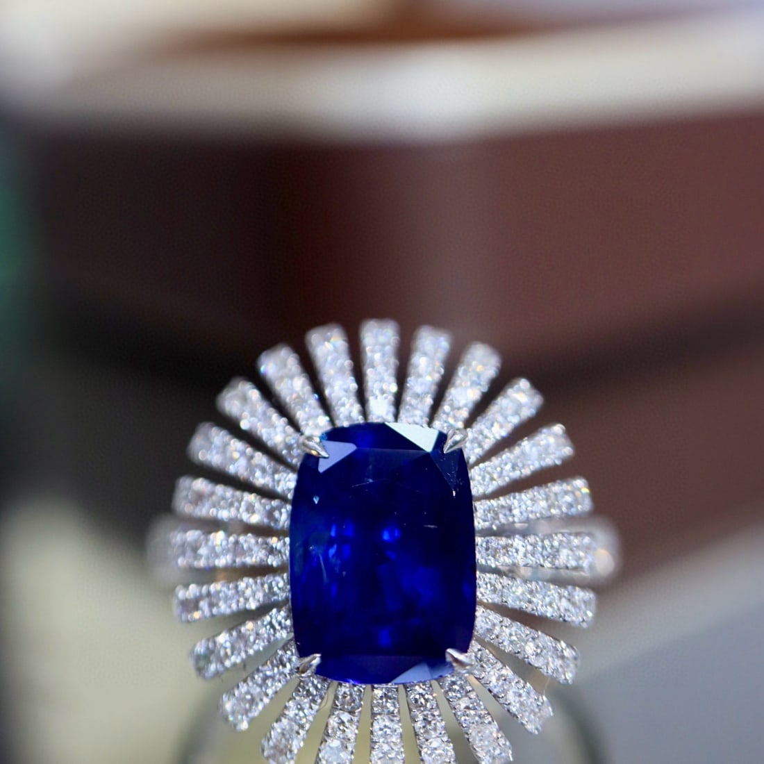 14k Gold 4.15 Ctw Natural Sapphire & Diamond Ring - 5