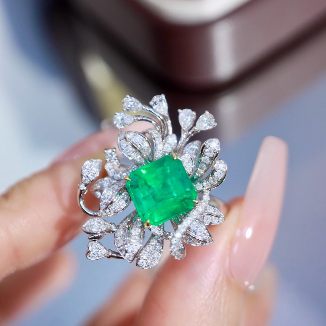 14k Gold 3.51 Ctw Natural Emerald & Diamond Ring - 4
