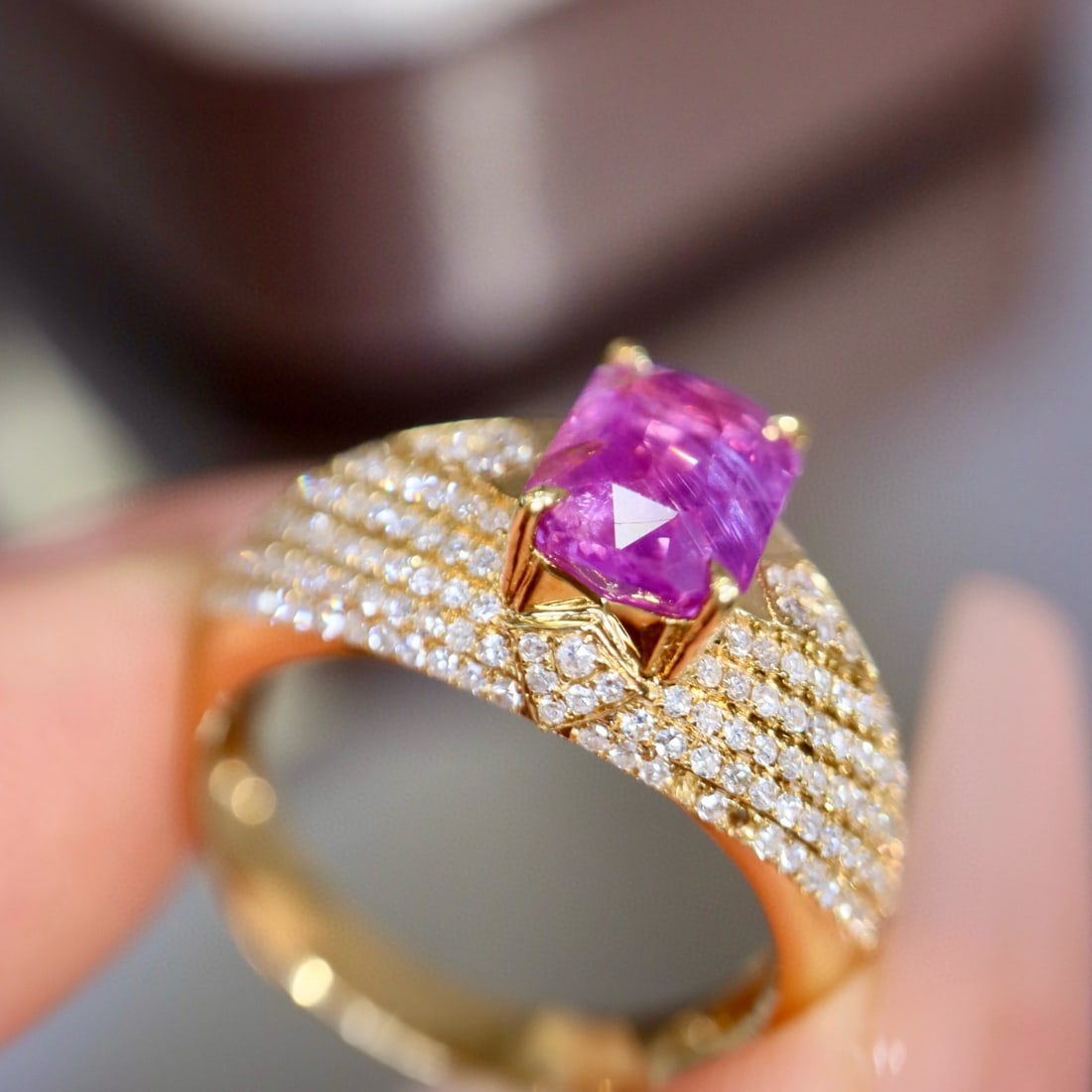 14k Gold 3.12 Ctw Natural Sapphire & Diamond Ring - 2