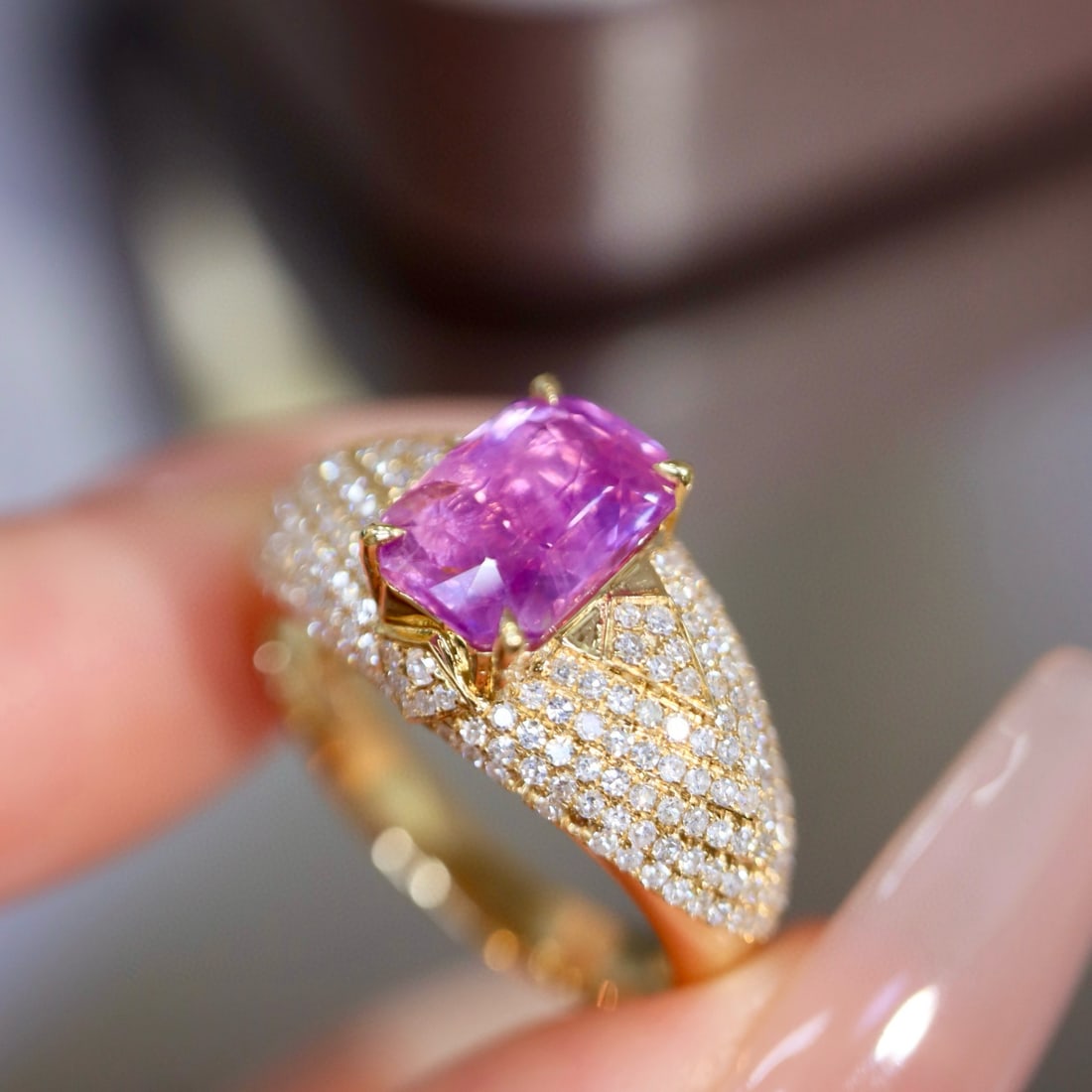 14k Gold 3.12 Ctw Natural Sapphire & Diamond Ring - 3