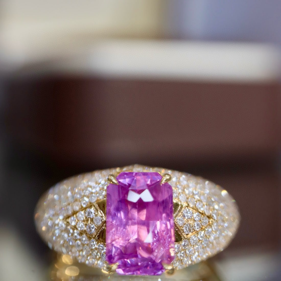 14k Gold 3.12 Ctw Natural Sapphire & Diamond Ring - 5