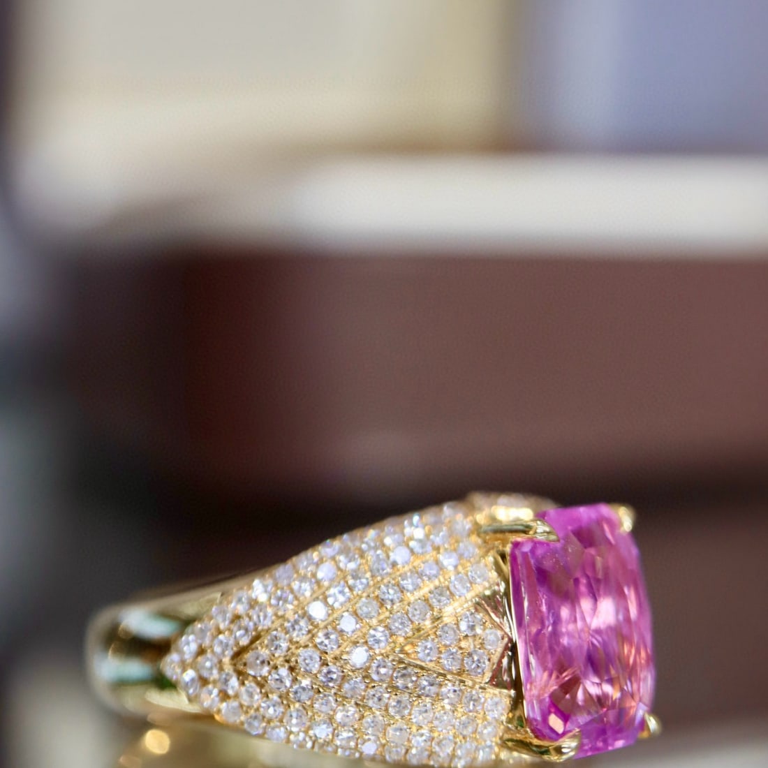 14k Gold 3.12 Ctw Natural Sapphire & Diamond Ring - 6