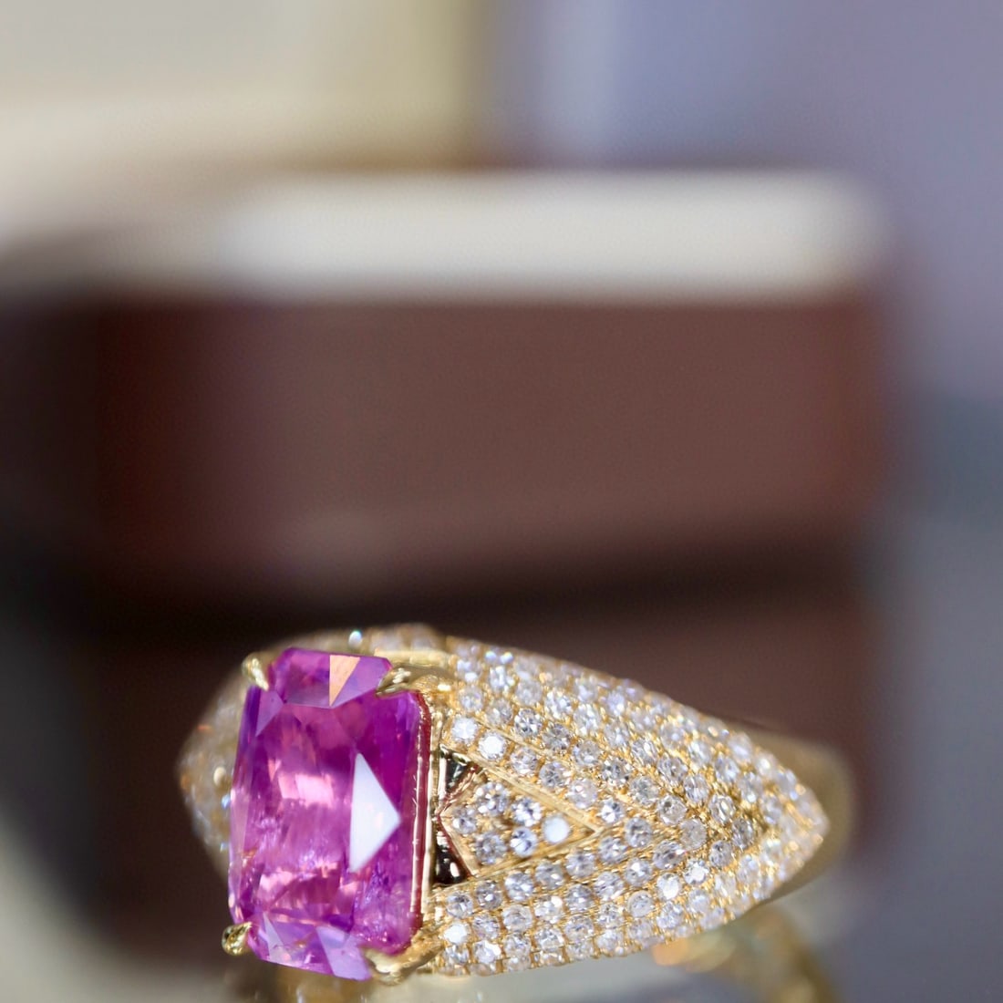 14k Gold 3.12 Ctw Natural Sapphire & Diamond Ring - 7