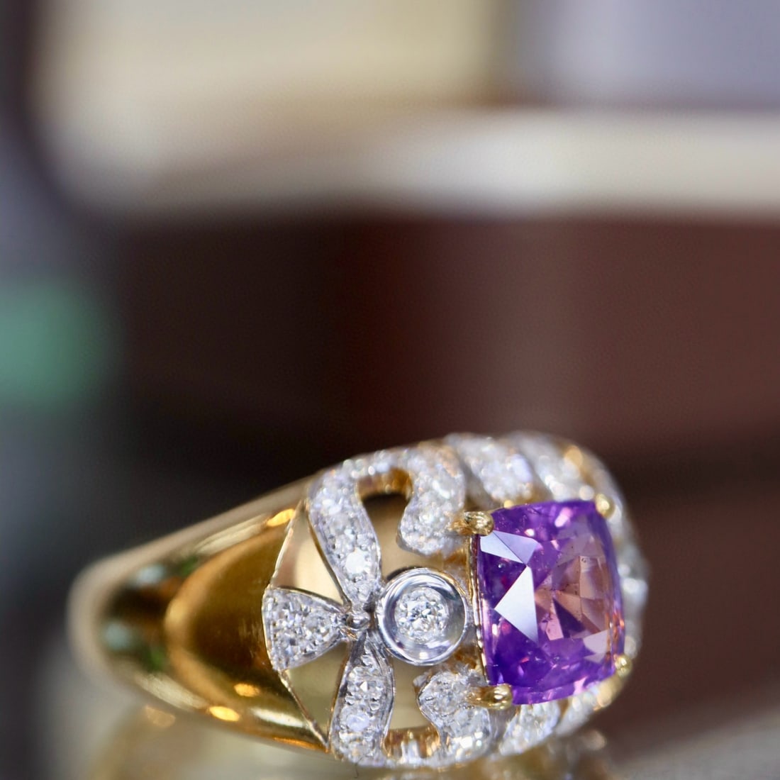 14k Gold 1.59 Ctw Natural Sapphire & Diamond Ring - 2