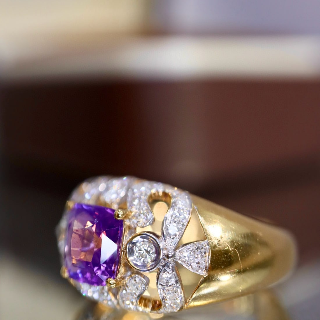 14k Gold 1.59 Ctw Natural Sapphire & Diamond Ring - 3