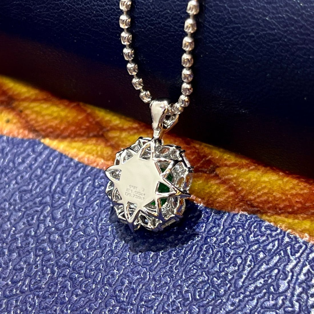 14k Gold 1.79 Ctw Vivid Green Natural Emerald & Diamond Pendant( Without Chain ) - 6
