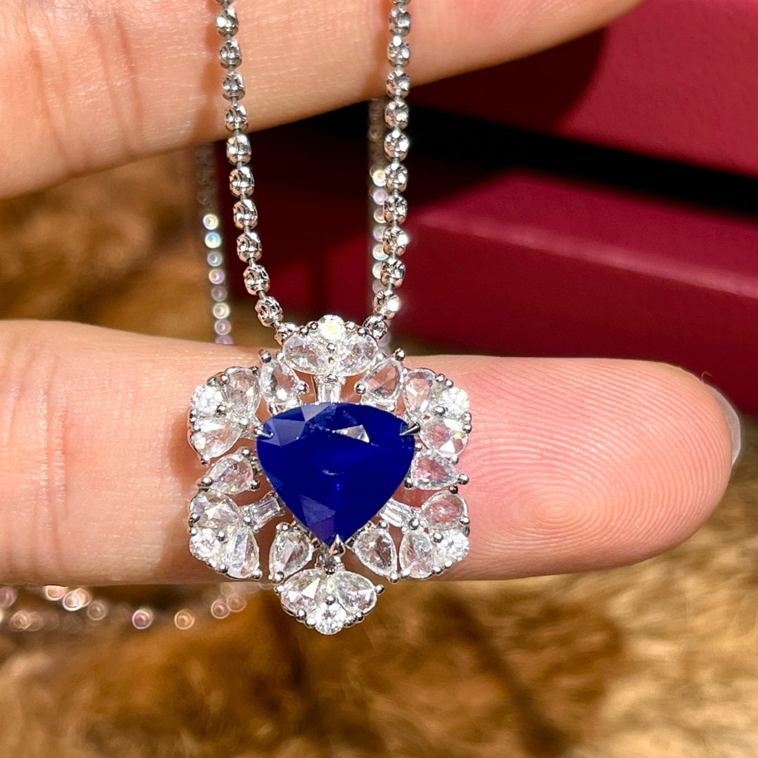 14k Gold 3.39 Ctw Natural Sapphire & Diamond Ring/pendant( Without Chain ): Ref:230984369 // gold content:14k gold // ring size:7. 25us // // main gemstone:sapphire // shape:pear // carat weight:2. 27ct // color:royal blue // treatment:natural // // adjacent gemstone 2 : diam
