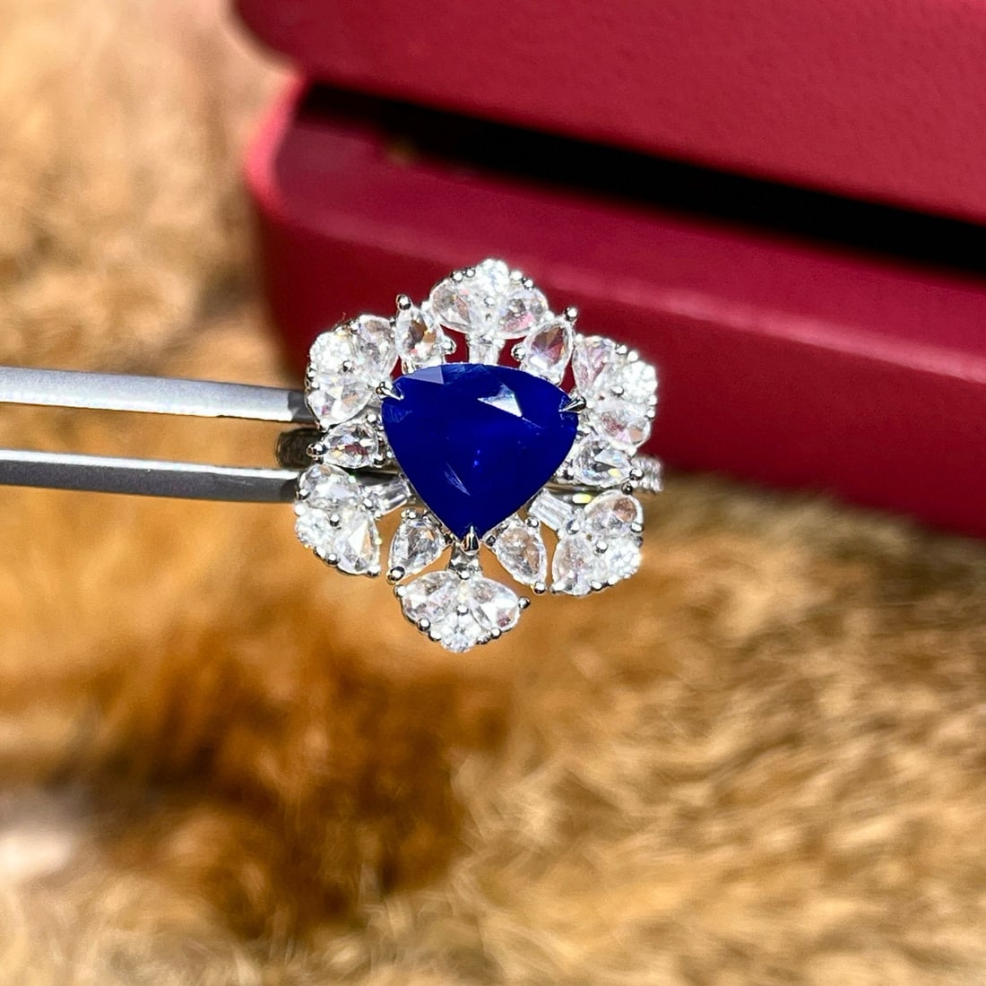 14k Gold 3.39 Ctw Natural Sapphire & Diamond Ring/pendant( Without Chain ) - 5