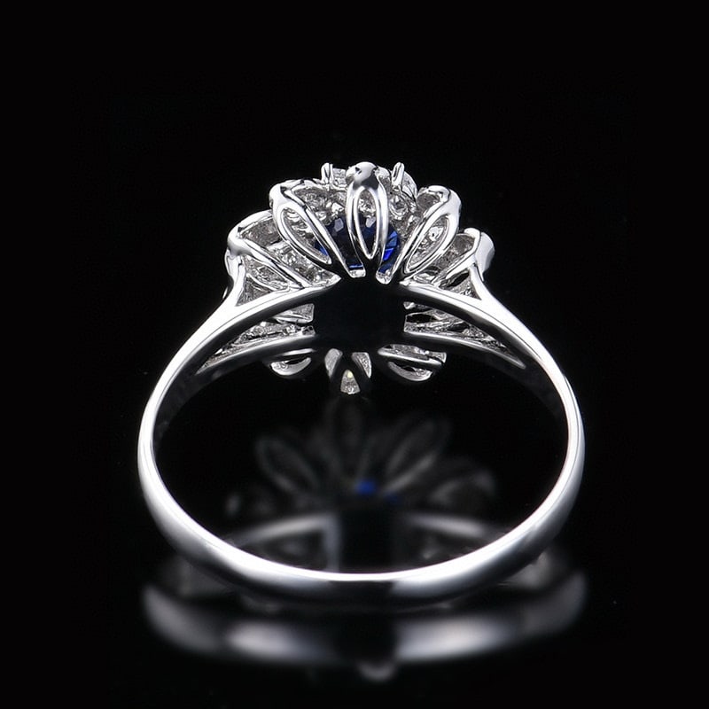 14k Gold 0.58 Ctw Natural Sapphire & Diamond Ring - 5
