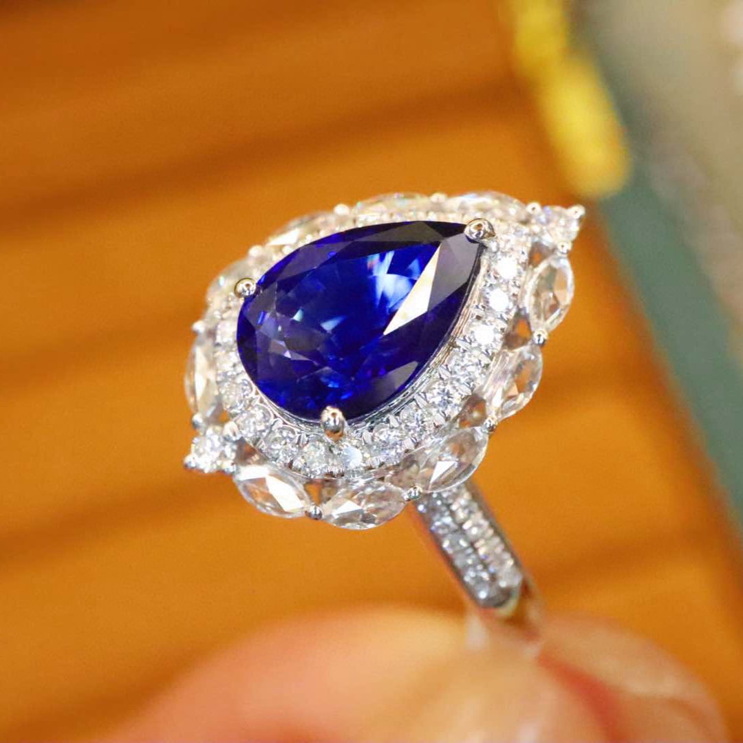 14k Gold 2.80 Ctw Natural Sapphire & Diamond Ring - 3