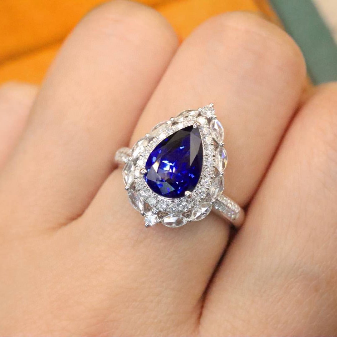 14k Gold 2.80 Ctw Natural Sapphire & Diamond Ring - 5
