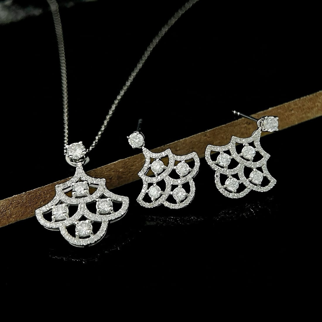 14k Gold 1.81 Ctw Natural H Diamond Jewelry Set - 2