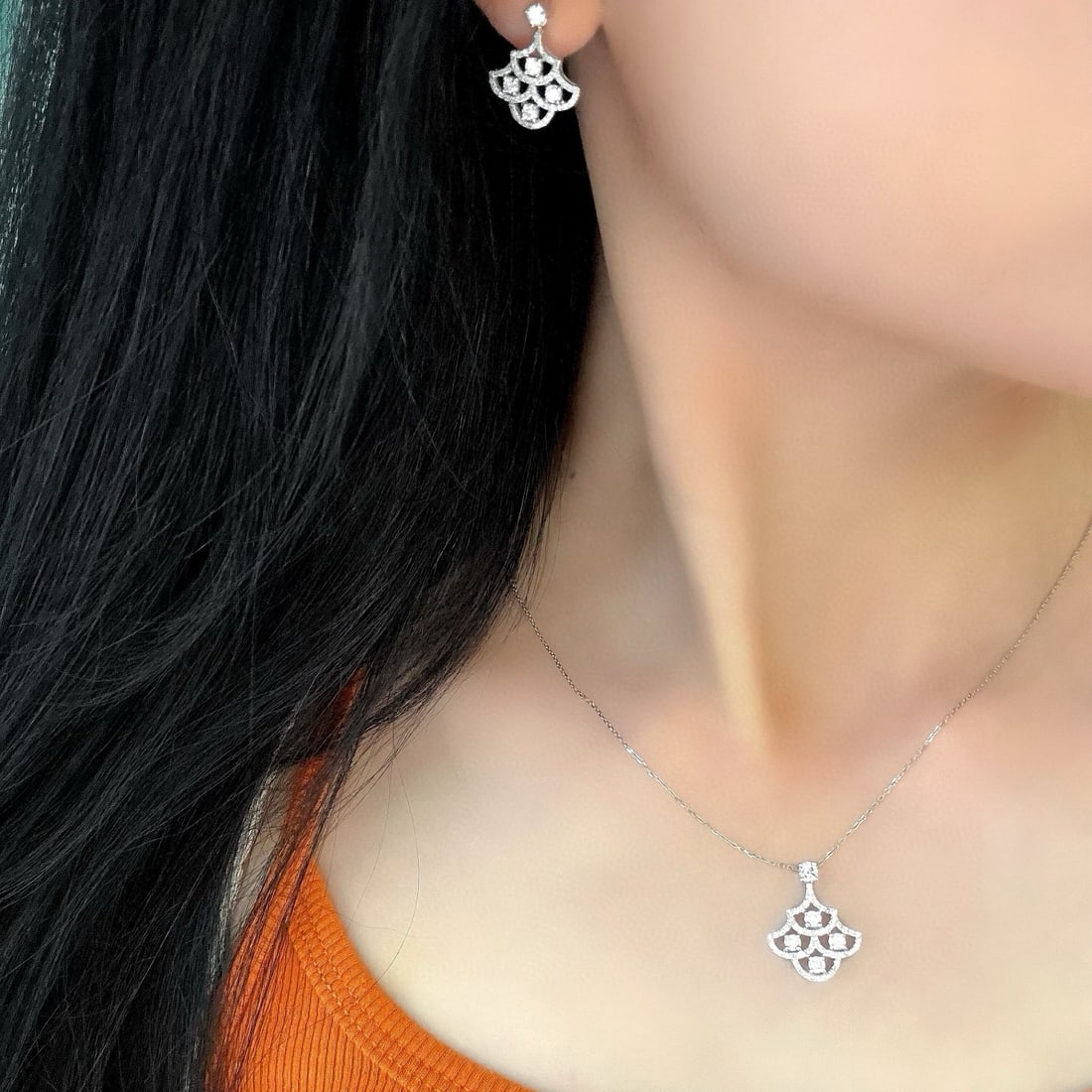 14k Gold 1.81 Ctw Natural H Diamond Jewelry Set - 5