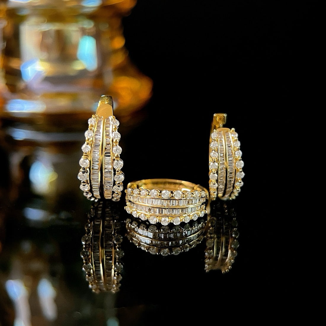 14k Gold 0.94 Ctw Natural H Diamond Jewelry Set - 2