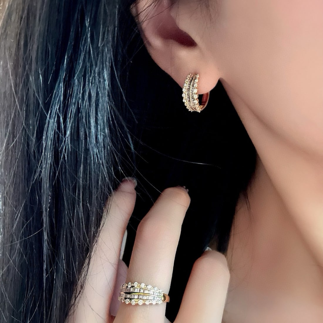 14k Gold 0.94 Ctw Natural H Diamond Jewelry Set - 5