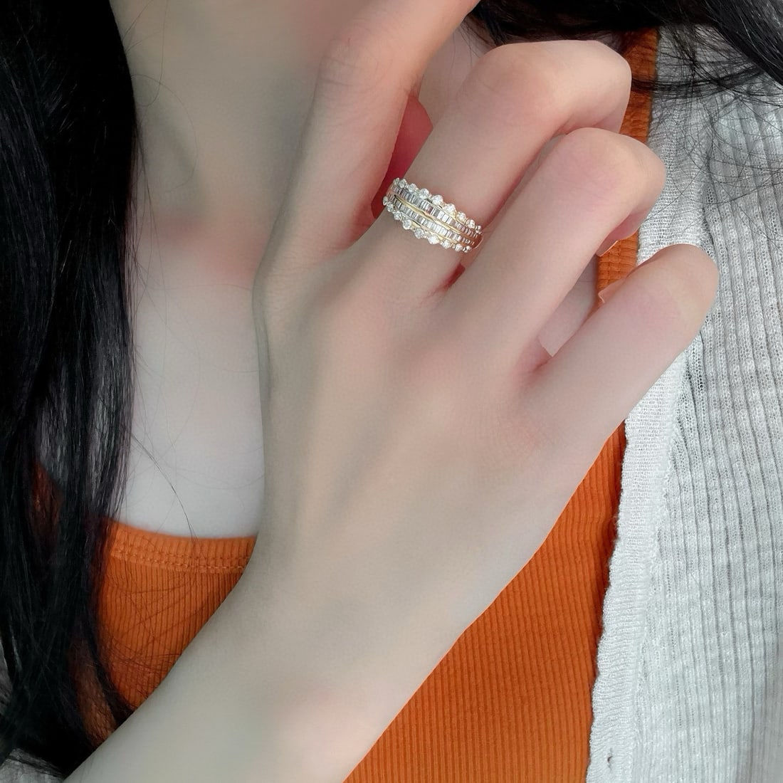 14k Gold 0.94 Ctw Natural H Diamond Jewelry Set - 7