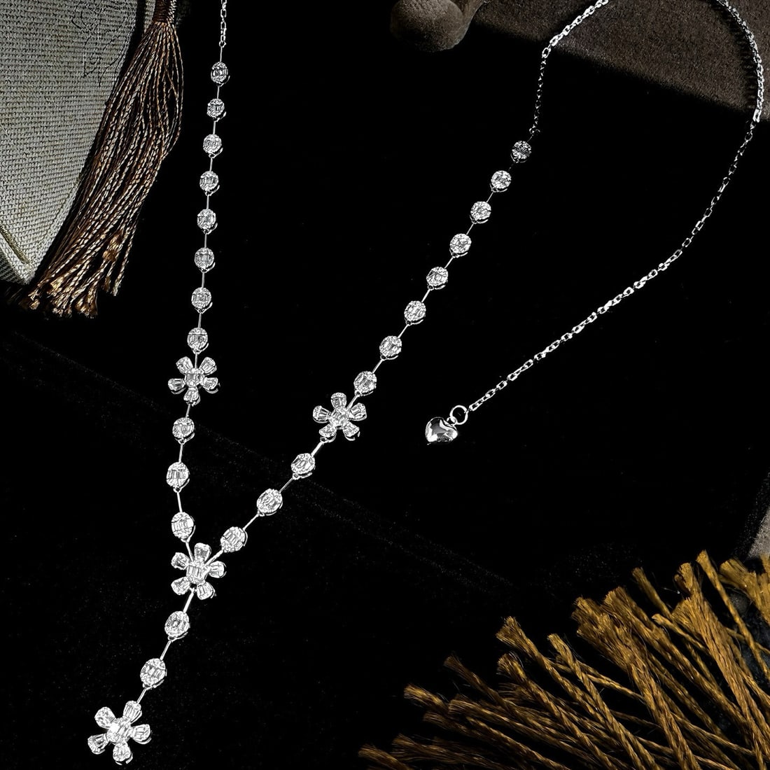 14k Gold 2.1 Ct Natural H Diamond Necklace - 2