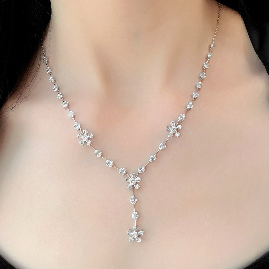 14k Gold 2.1 Ct Natural H Diamond Necklace - 5