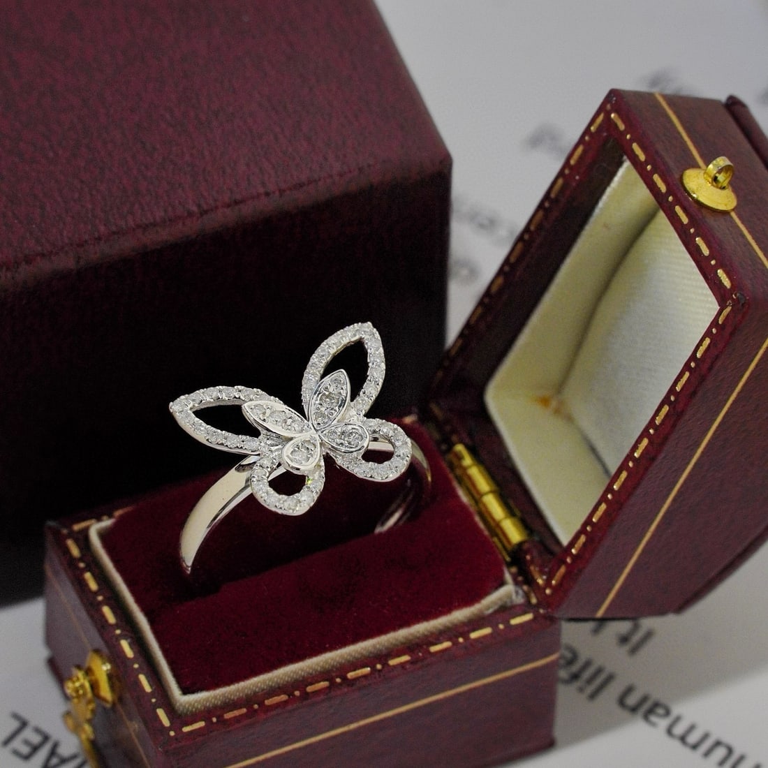 14k Gold 0.35 Ct Natural H Diamond Ring - 2