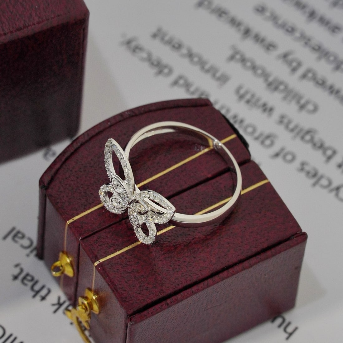14k Gold 0.35 Ct Natural H Diamond Ring - 3