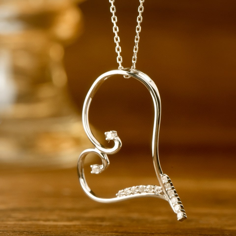 14k Gold 0.20 Ct Natural H Diamond Pendant( Without Chain ) - 6