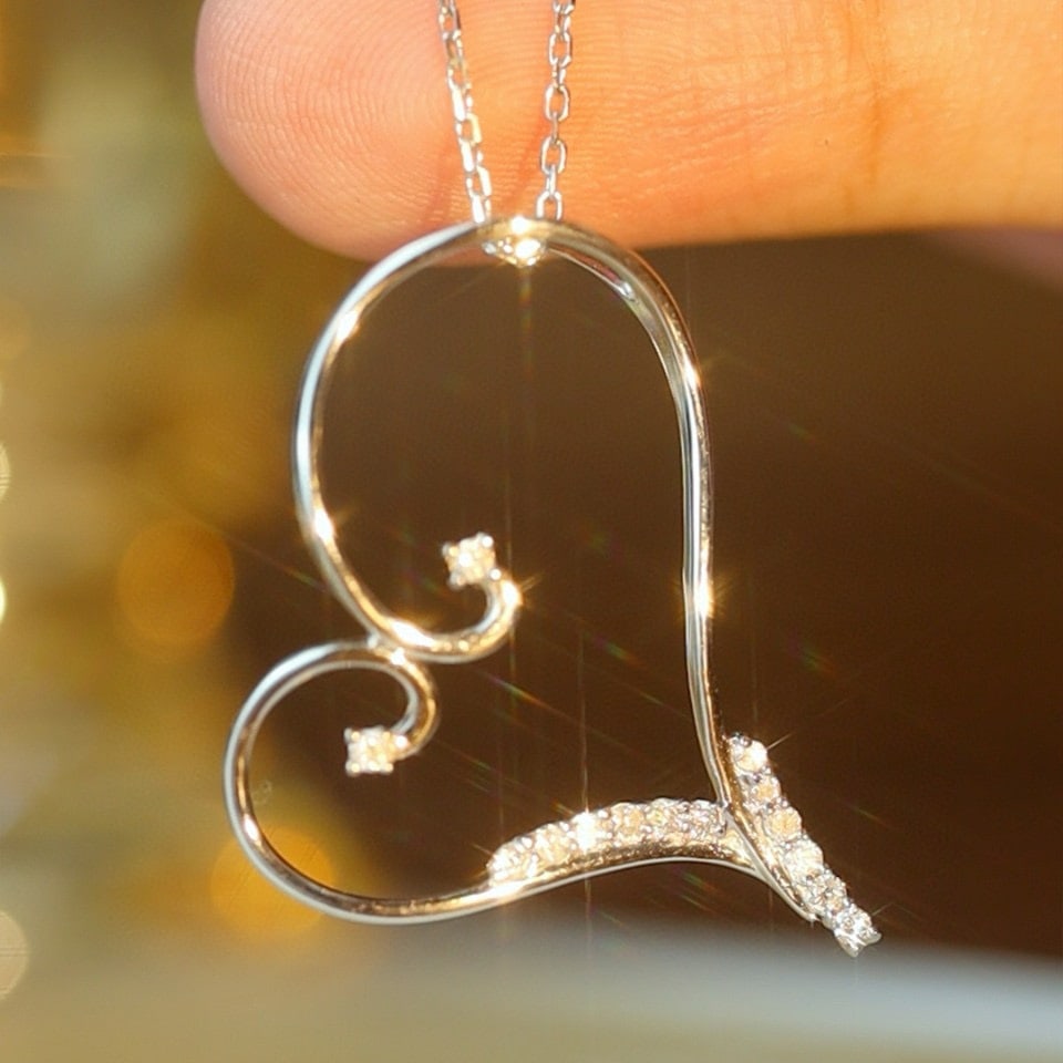 14k Gold 0.20 Ct Natural H Diamond Pendant( Without Chain ) - 9