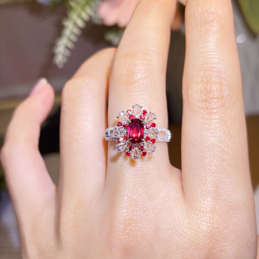 14k Gold 1.45 Ctw Natural Ruby & Diamond Ring/pendant( Without Chain ) - 2