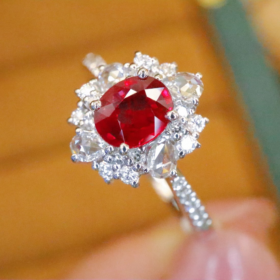 14k Gold 0.83 Ctw Natural Ruby & Diamond Ring - 2