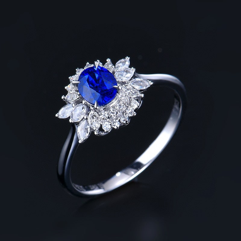 14k Gold 0.89 Ctw Natural Sapphire & Diamond Ring - 4