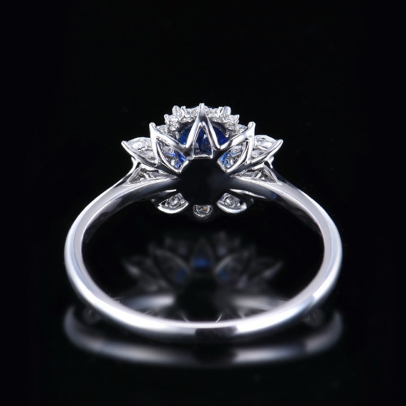 14k Gold 0.89 Ctw Natural Sapphire & Diamond Ring - 5