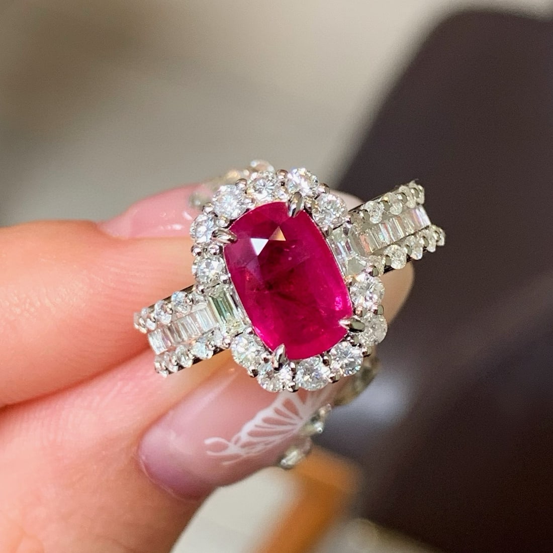 14k Gold 3.31 Ctw Natural Ruby & Diamond Ring - 3