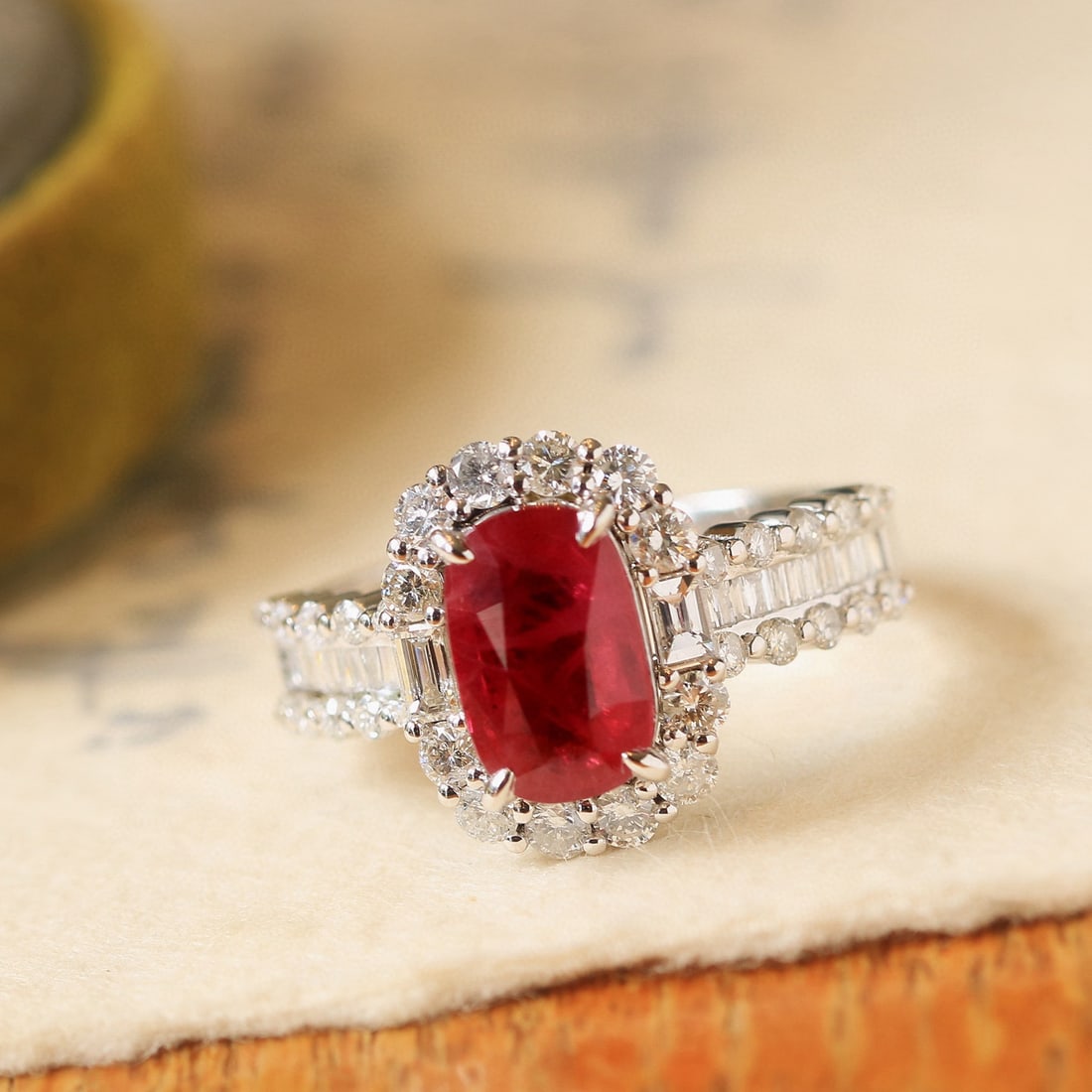 14k Gold 3.31 Ctw Natural Ruby & Diamond Ring - 5