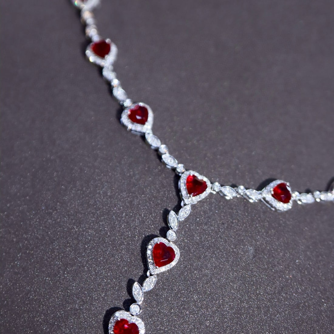 14k Gold 4.56 Ctw Vivid Red Natural Ruby & Diamond Necklace - 6