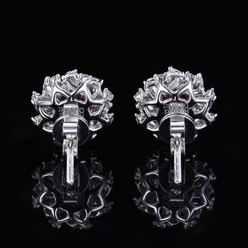 14k Gold 1.20 Ctw Natural Ruby & Diamond Earrings - 4