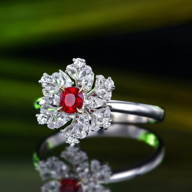 14k Gold 0.32 Ct Natural Ruby & Sapphire Ring - 2