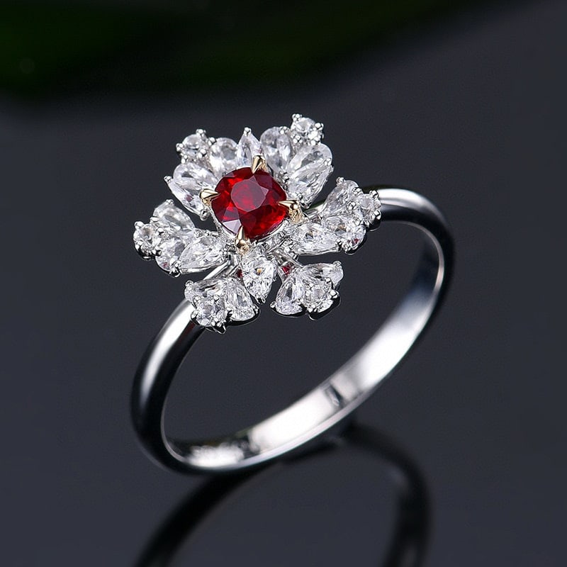 14k Gold 0.32 Ct Natural Ruby & Sapphire Ring - 4